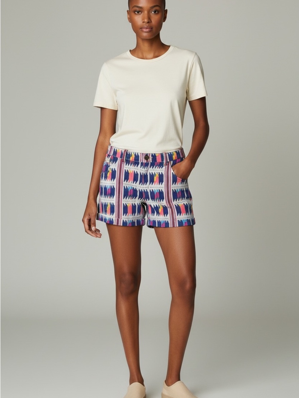 American Eagle Aztec Midi Stretch Shorts NWT